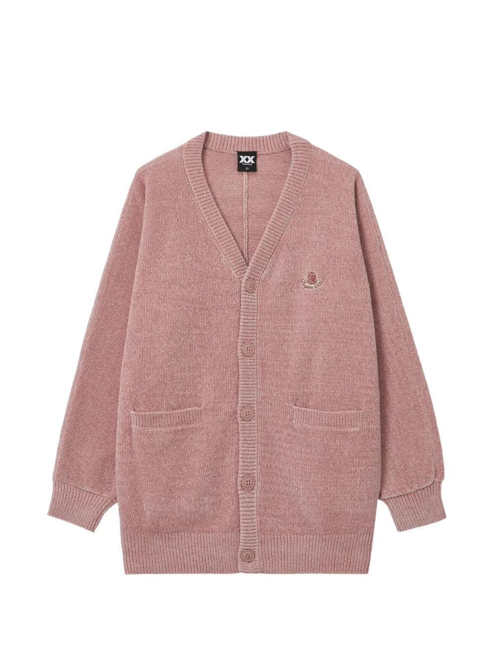 FINGERCROXX logo-embroidered V-neck cardigan
