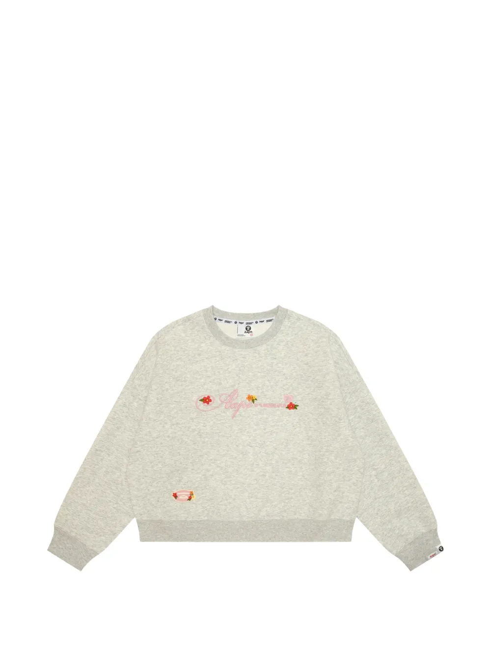 AAPE BY *A BATHING APE® floral-embroidered logo-patch sweatshirt