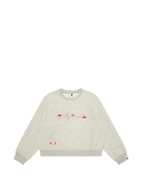 AAPE BY *A BATHING APE® floral-embroidered logo-patch sweatshirt