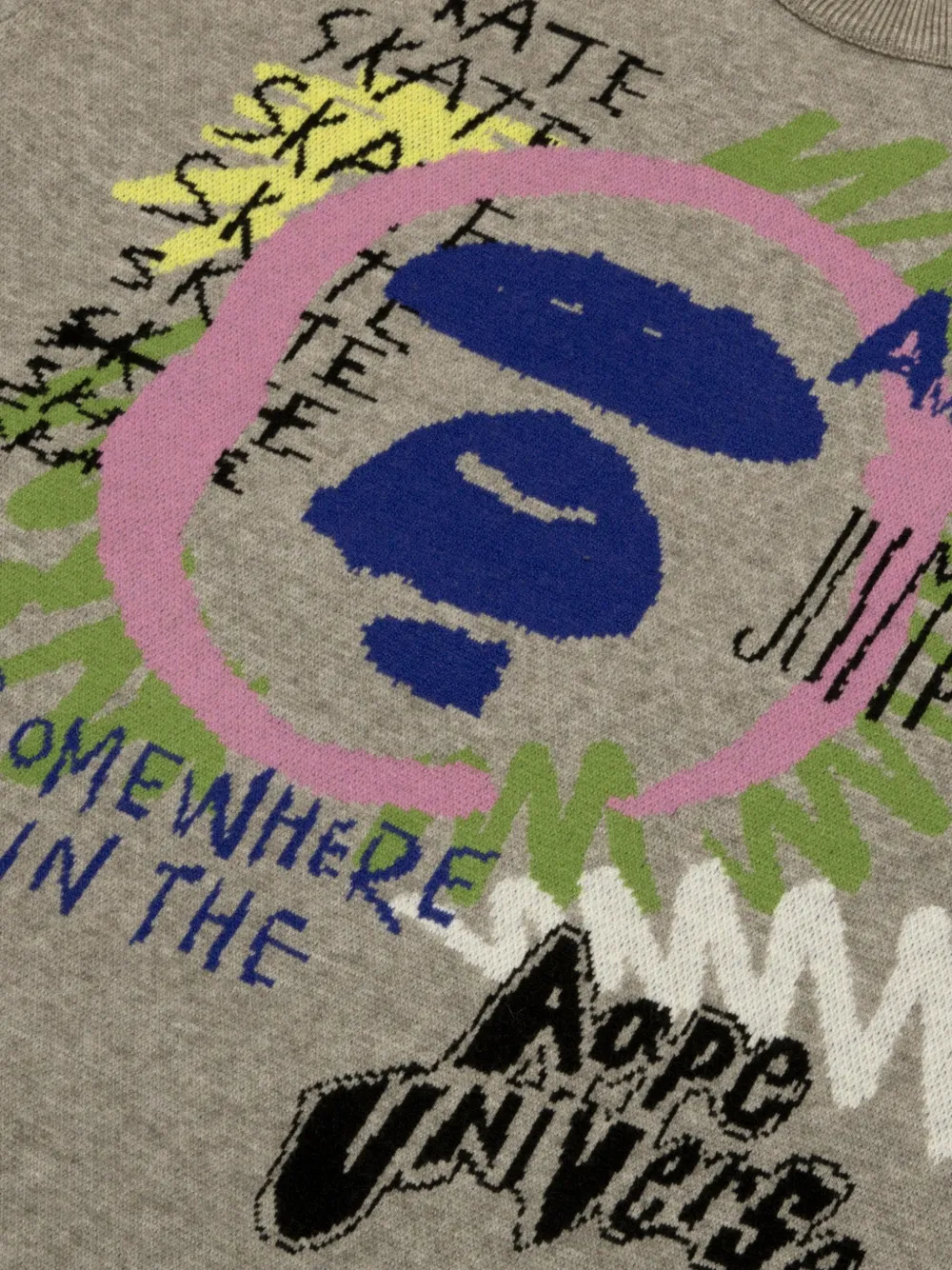 AAPE BY *A BATHING APE Trui met grafische intarsia Grijs