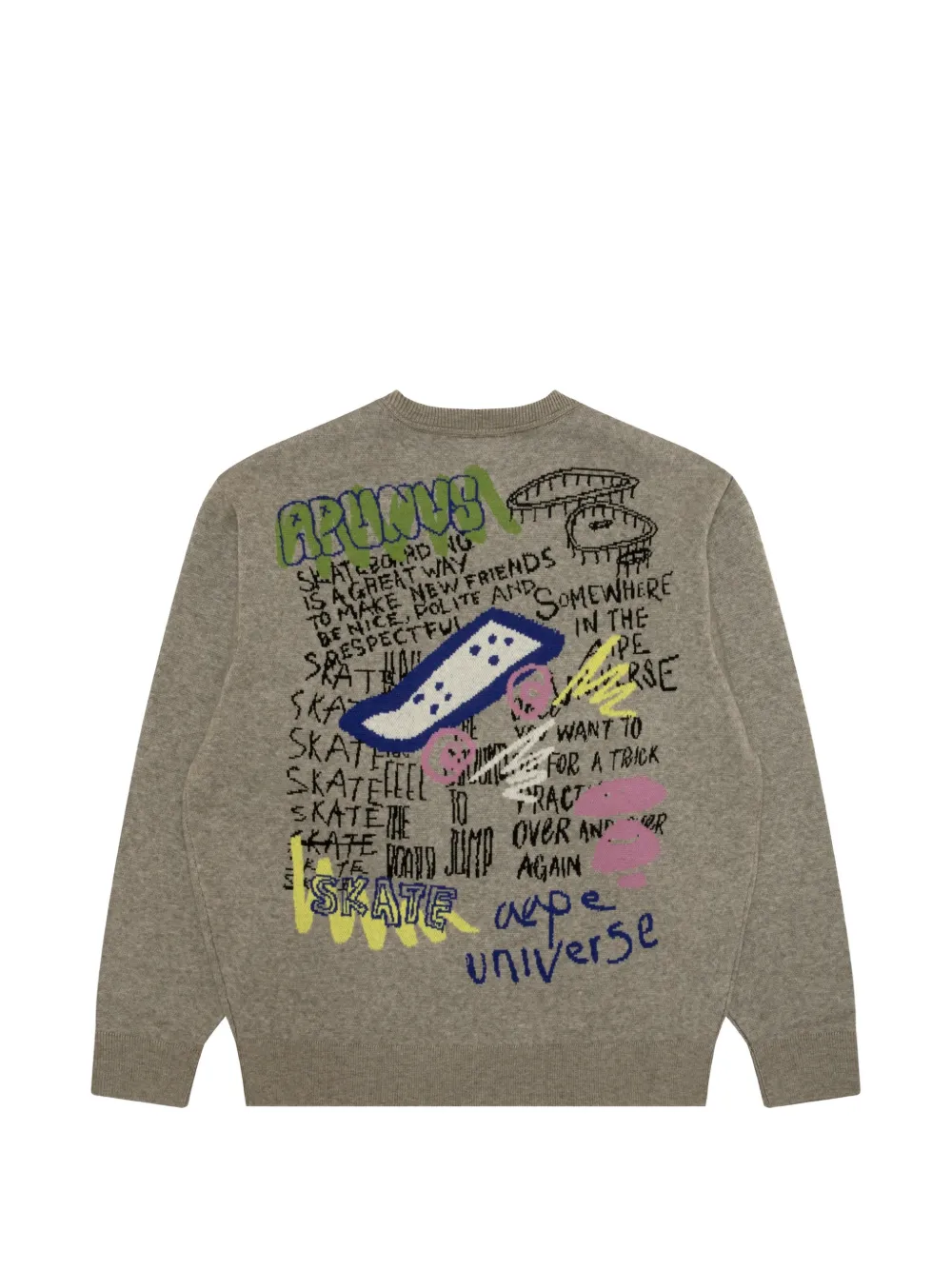 AAPE BY *A BATHING APE Trui met grafische intarsia Grijs