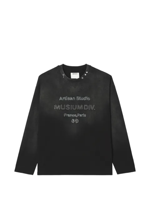 Musium Div. faded logo-embroidered T-shirt