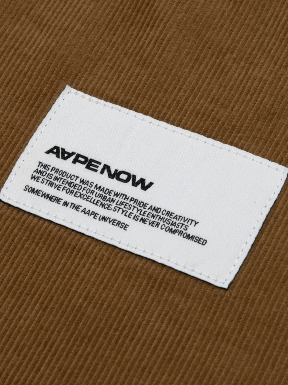 AAPE BY *A BATHING APE Ribfluweel overhemd Bruin