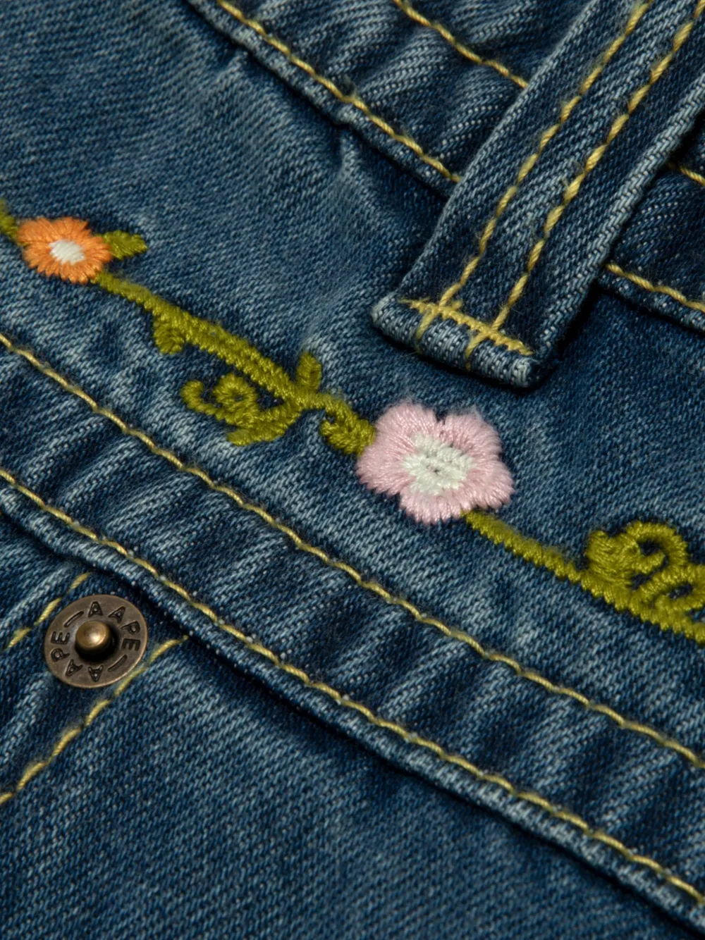AAPE BY *A BATHING APE Jeans met geborduurde bloemen Blauw