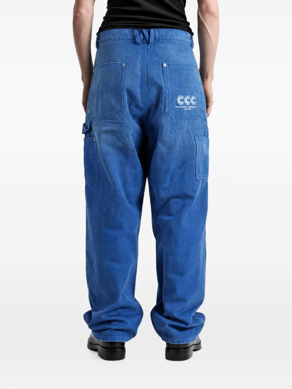 Willy Chavarria Werkbroek met vlakken Blauw