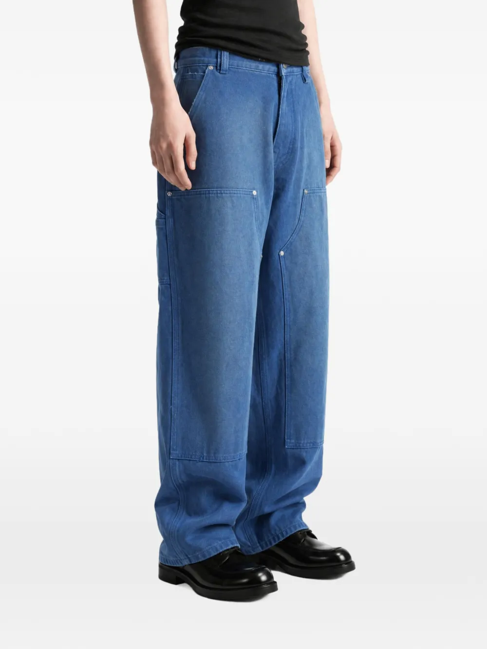 Willy Chavarria Werkbroek met vlakken Blauw