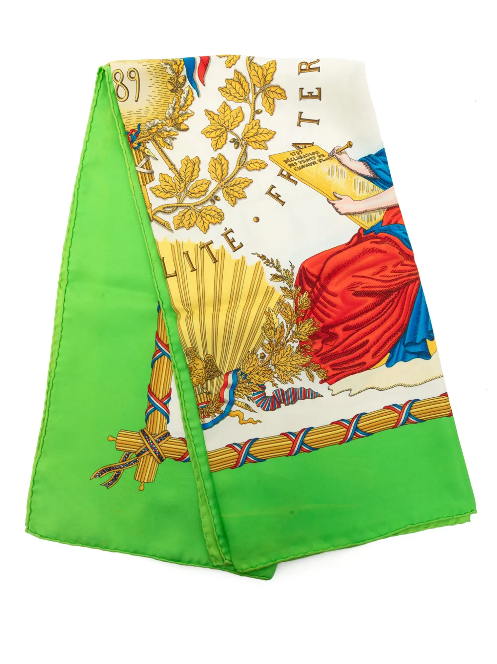 Hermès Pre-Owned 20th Century Republique Francaise Liberte Egalite Fraternite 1789 Seidenschal 90cm - Grün