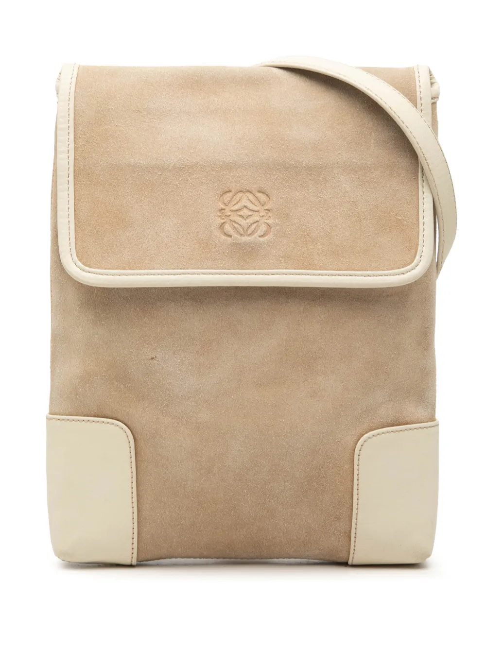 Loewe Pre-Owned 2003 Anagram Umhängetasche aus Wildleder - Nude