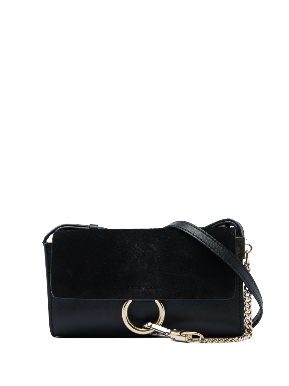 Chloé Pre-Owned 2018 mini Faye Chain Umhängetasche aus Kalbsleder und Wildleder - Schwarz