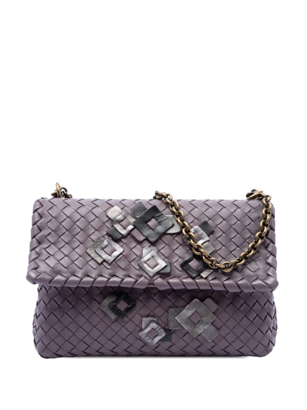 Bottega Veneta Pre-Owned 2012-2026 Small Nappa Intrecciato Embroidered Olimpia shoulder bag - Purple