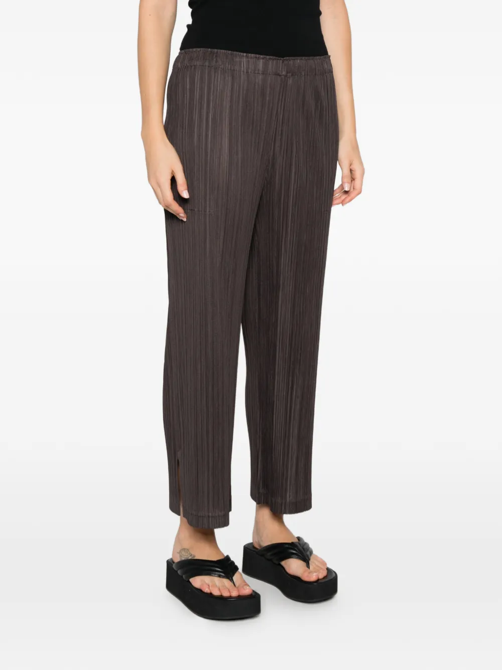 Pleats Please Issey Miyake Plooibroek met zijsplit Grijs