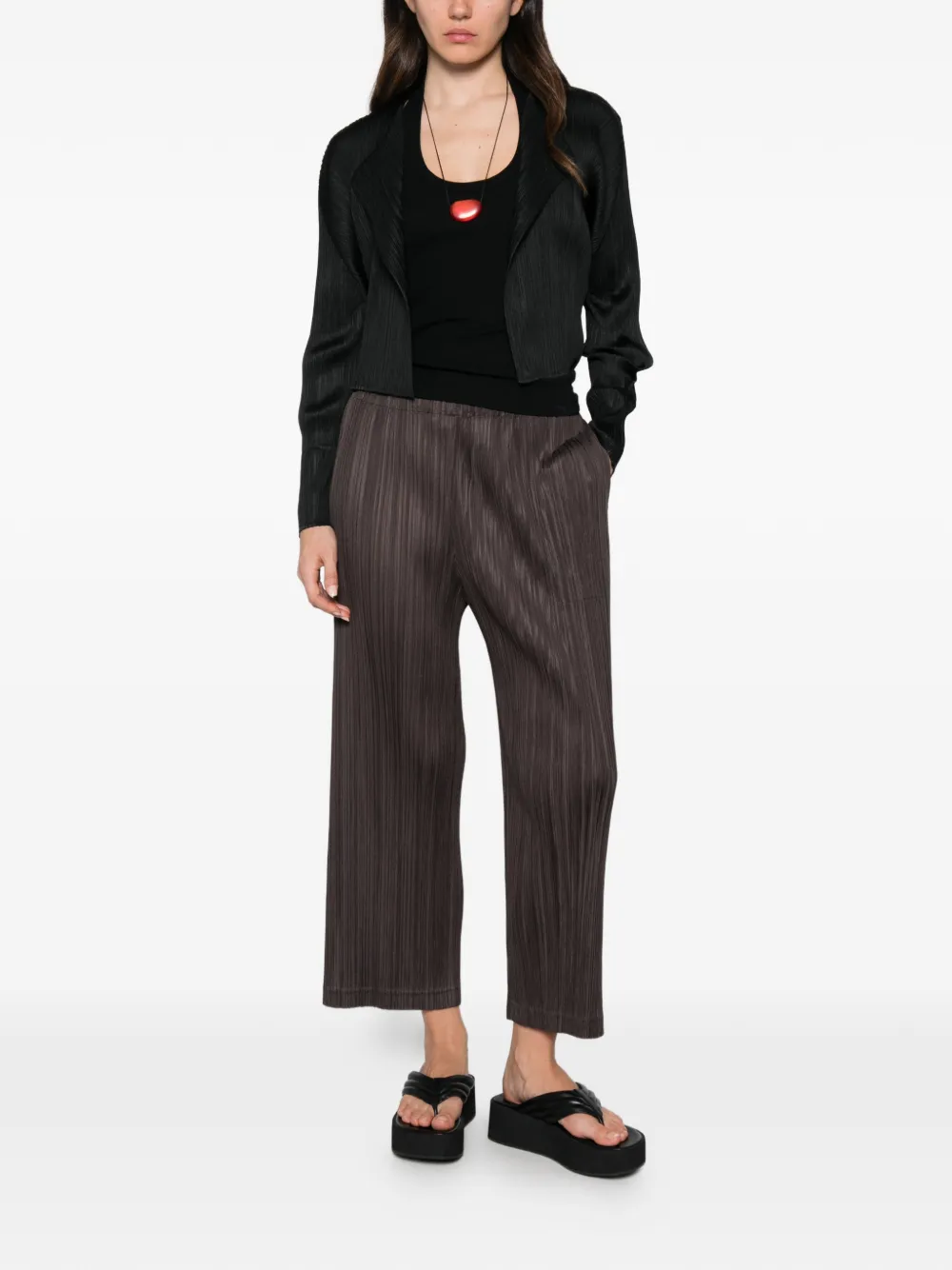Pleats Please Issey Miyake Plooibroek met zijsplit Grijs