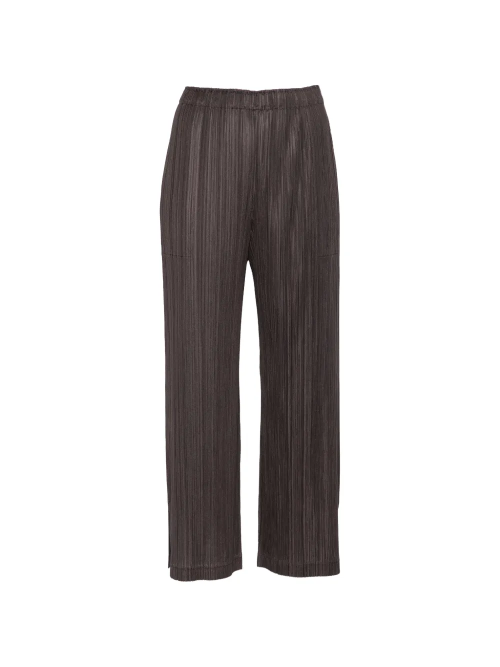 Pleats Please Issey Miyake pleated side-slit trousers - Gris Pleats Please Issey Miyake pleated side-slit trousers - Gris
