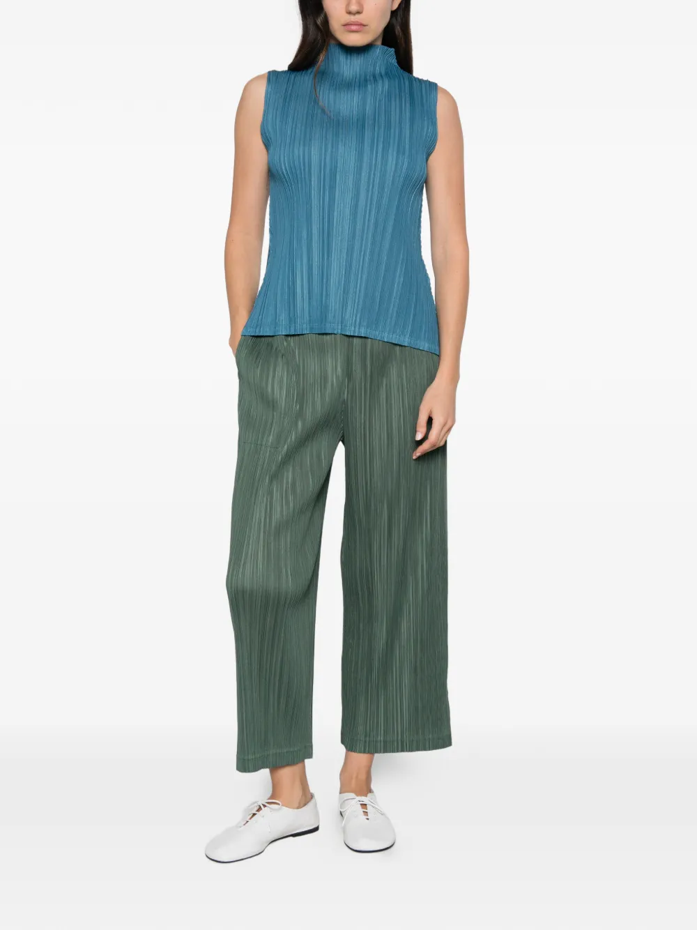 Pleats Please Issey Miyake Plooibroek Groen