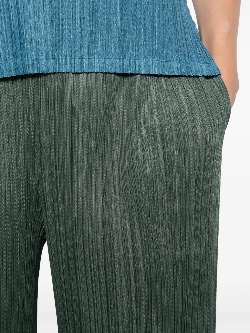Pleats Please Issey Miyake Plooibroek Groen