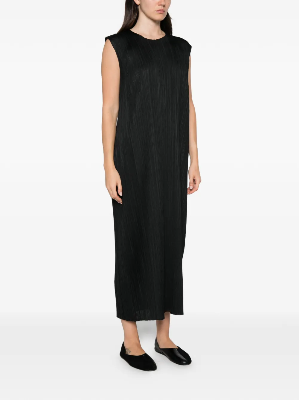 Pleats Please Issey Miyake Mouwloze jurk Zwart