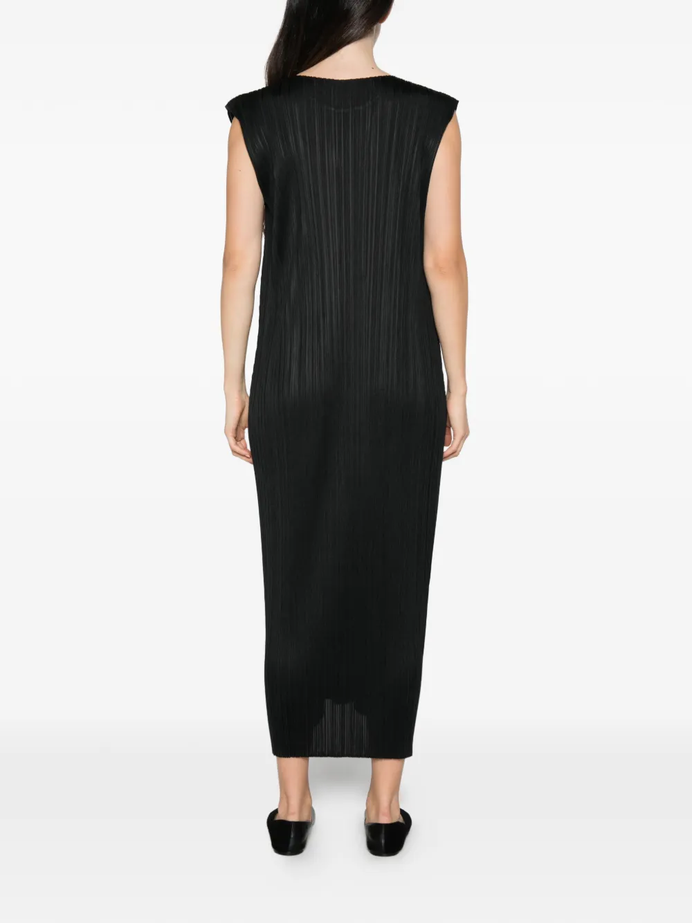 Pleats Please Issey Miyake Mouwloze jurk Zwart