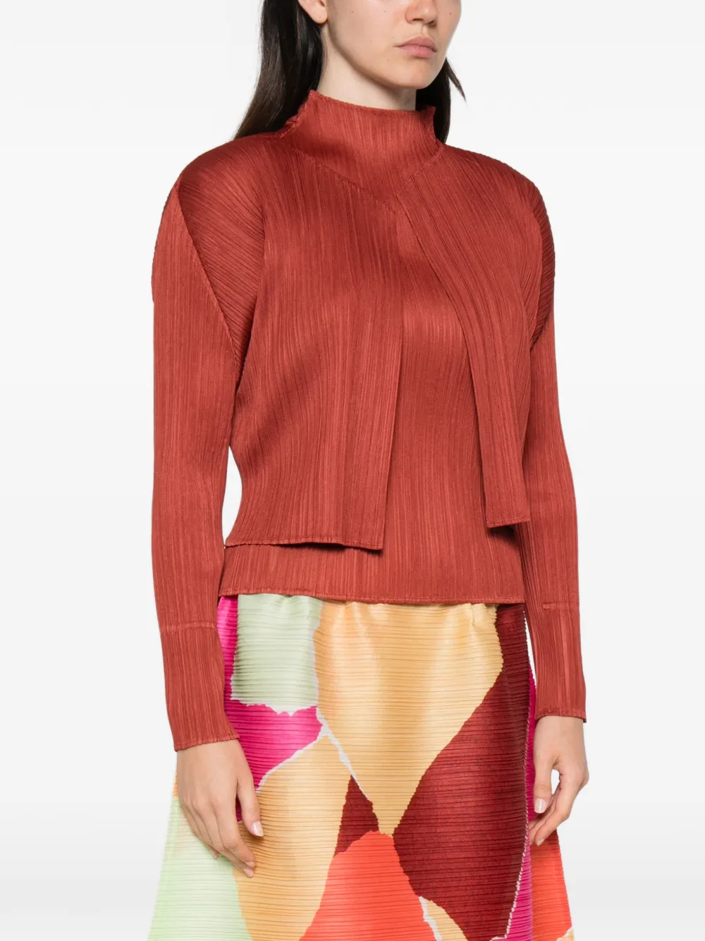 Pleats Please Issey Miyake Gelaagd jack met plissé-effect Zwart