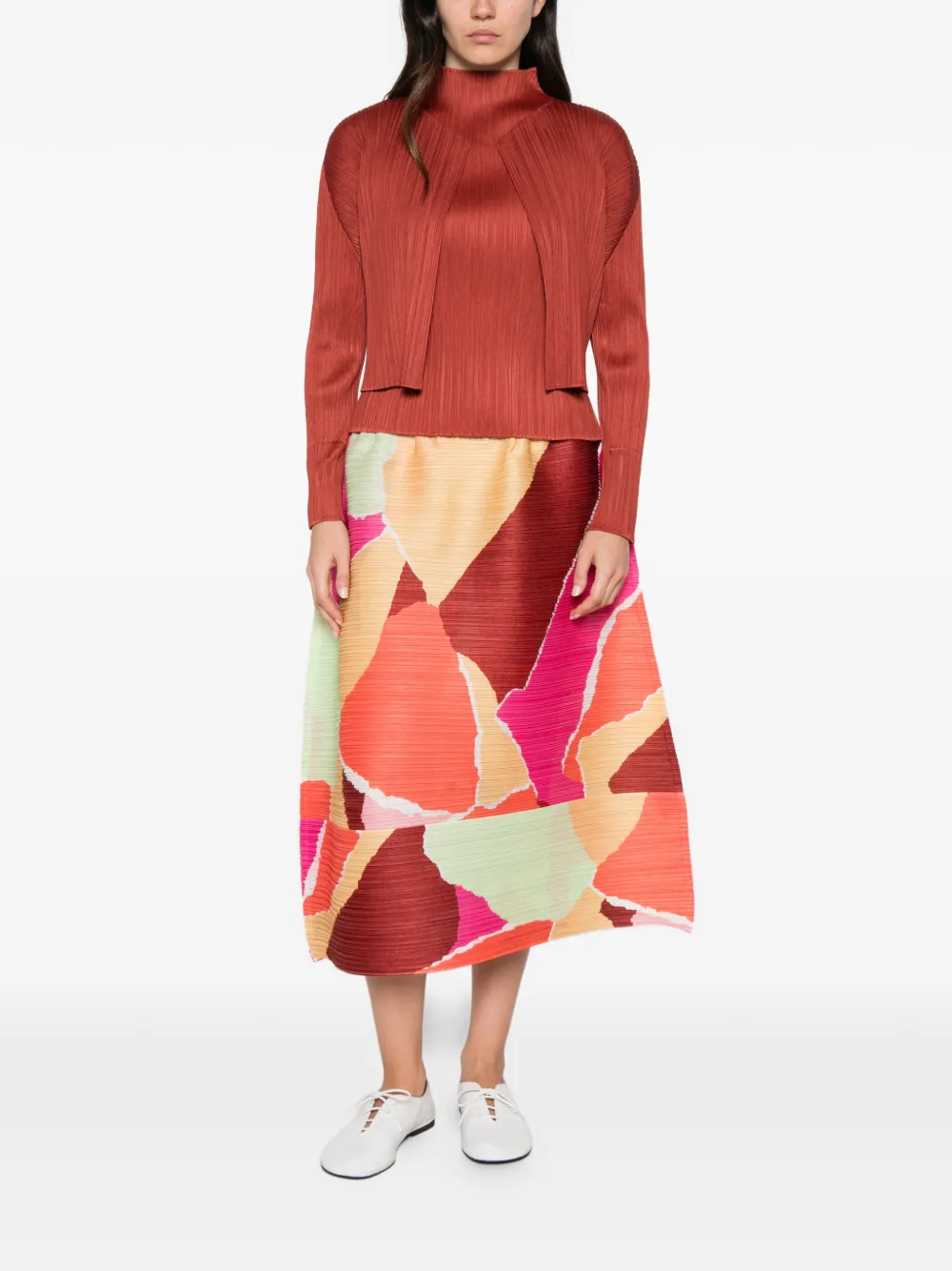 Pleats Please Issey Miyake Gelaagd jack met plissé-effect Zwart