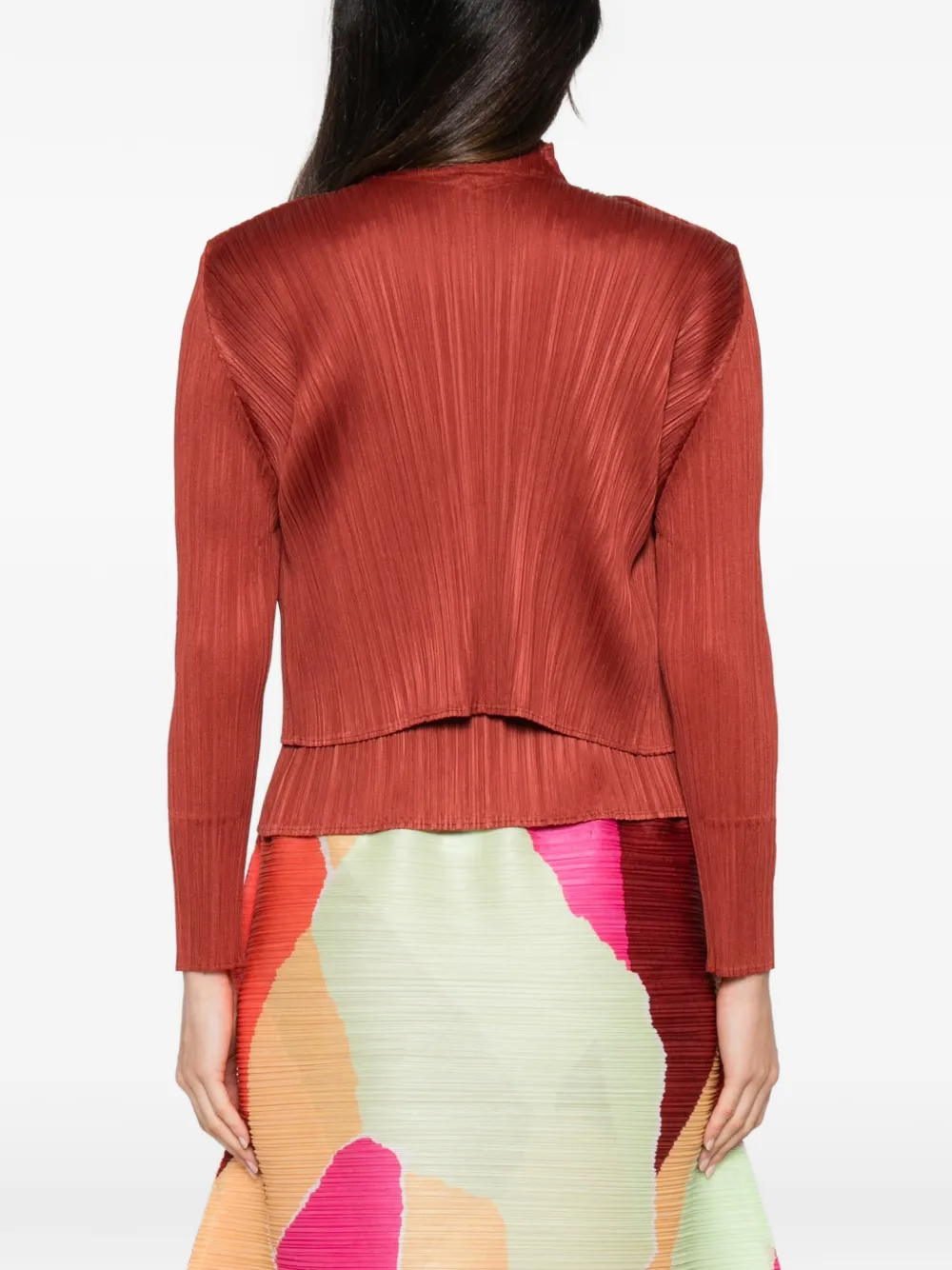 Pleats Please Issey Miyake Gelaagd jack met plissé-effect Zwart