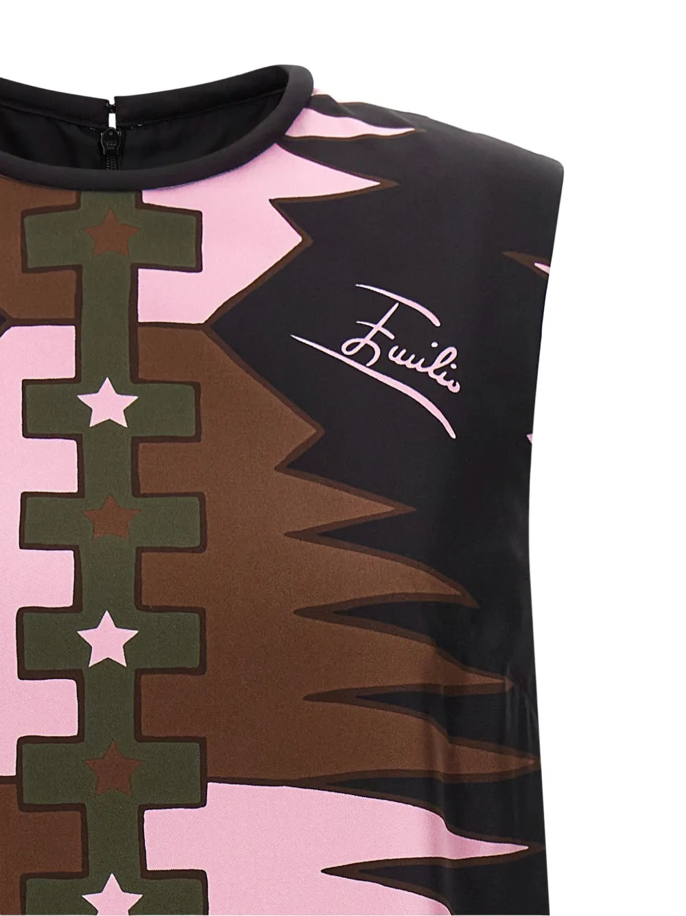 PUCCI Valdimontone zijden jurk met print Zwart