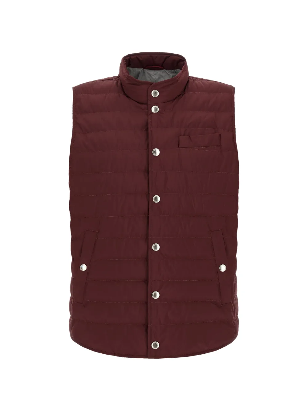 Brunello Cucinelli lightweight techno fabric down vest - Red