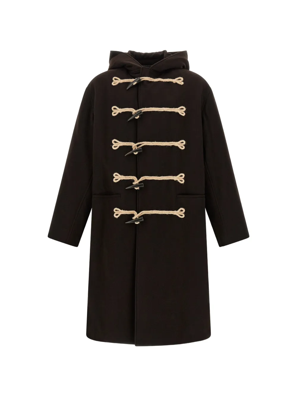 Yohji Yamamoto flannel toggle-fastening duffle coat