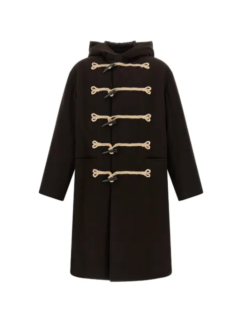 Yohji Yamamoto flannel toggle-fastening duffle coat