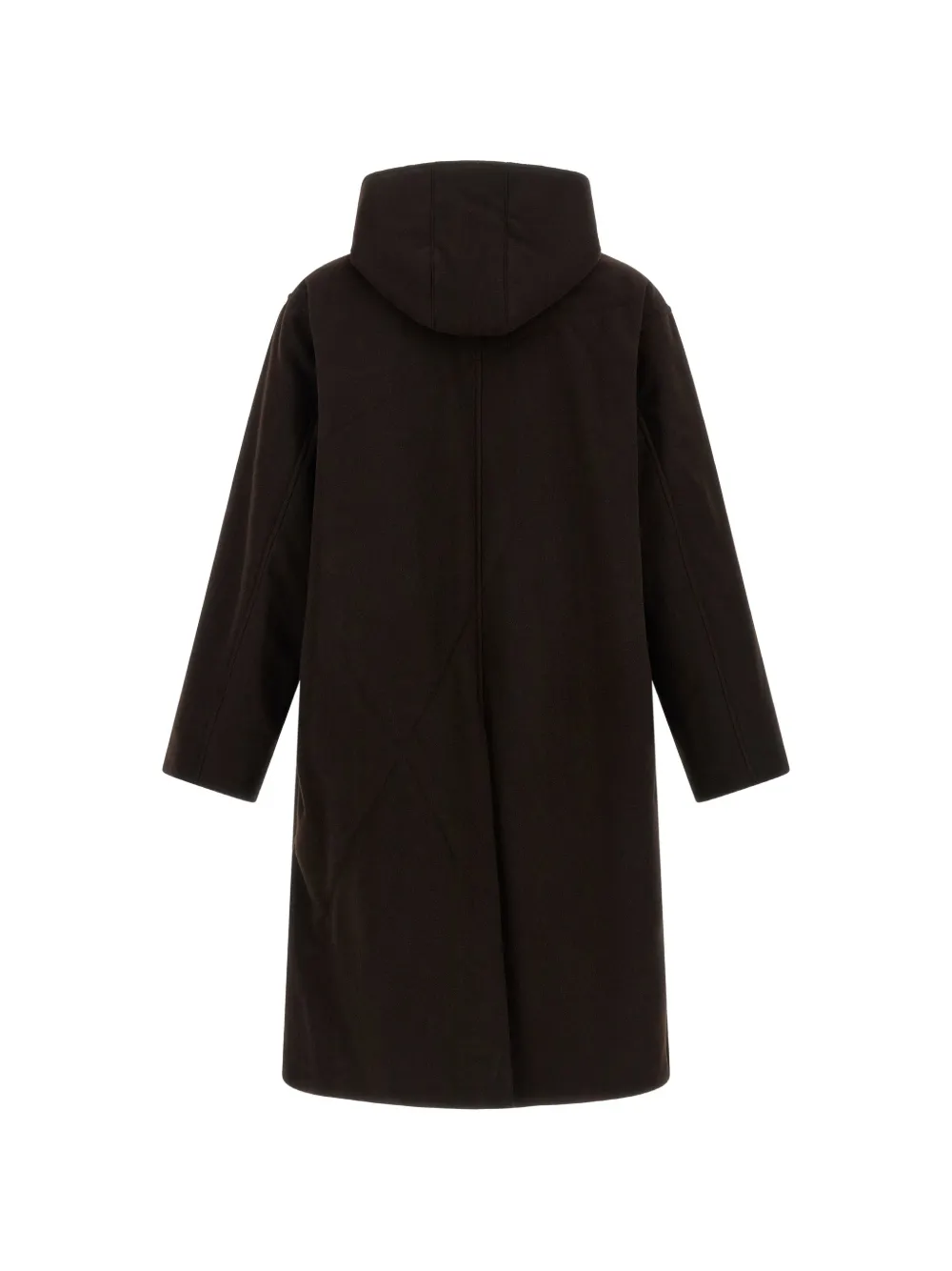 Yohji Yamamoto Flanellen duffeljas met houtje-touwtjesluiting Rood