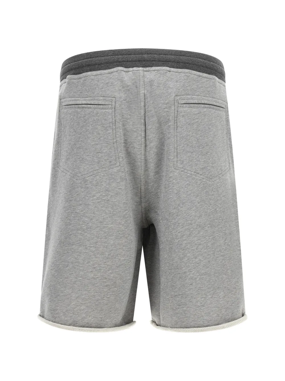 Brunello Cucinelli Katoenen badstof bermuda shorts met borduurwerk Grijs