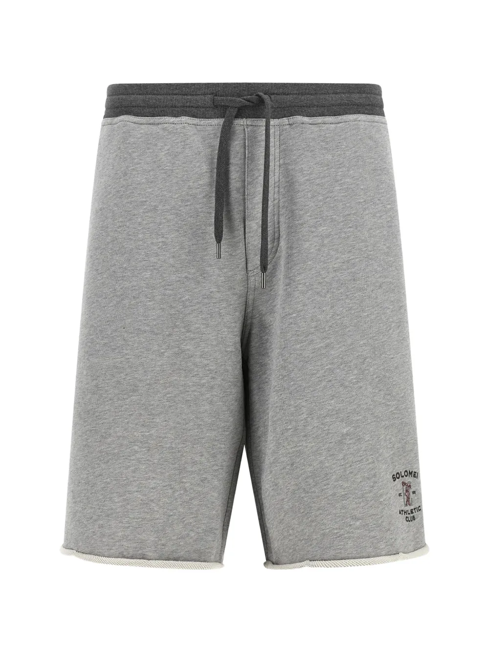 Brunello Cucinelli cotton French terry bermuda shorts with embroidery | Grey | Image 1