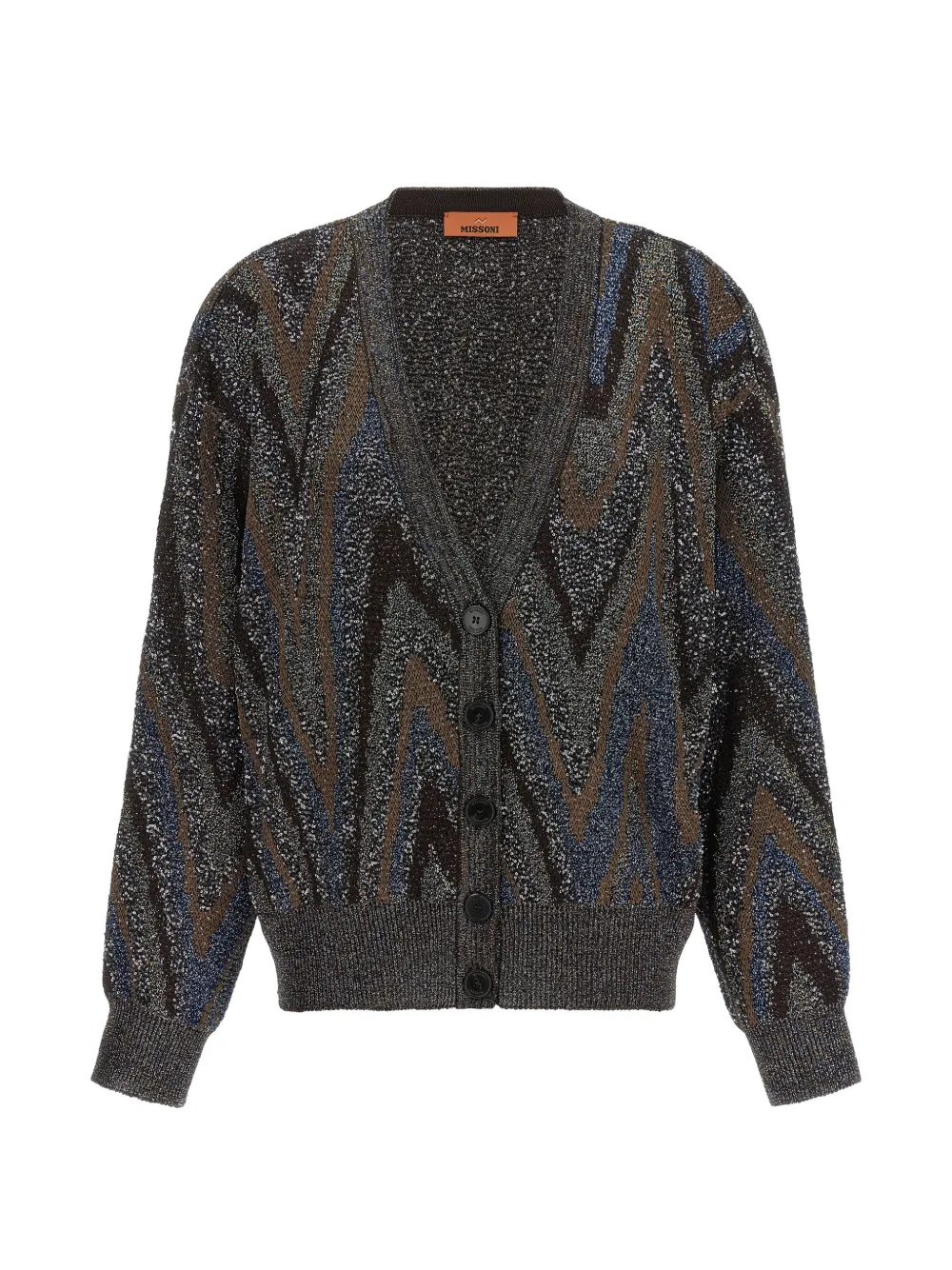 Missoni sequin-embellished zigzag cardigan - Gris