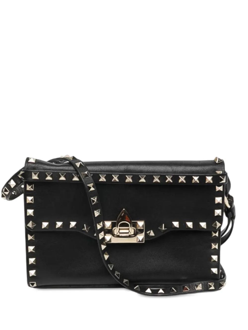 Valentino Garavani Pre-Owned Borsa a tracolla Rockstud Glam Lock piccola in pelle 2000-2017 - Nero