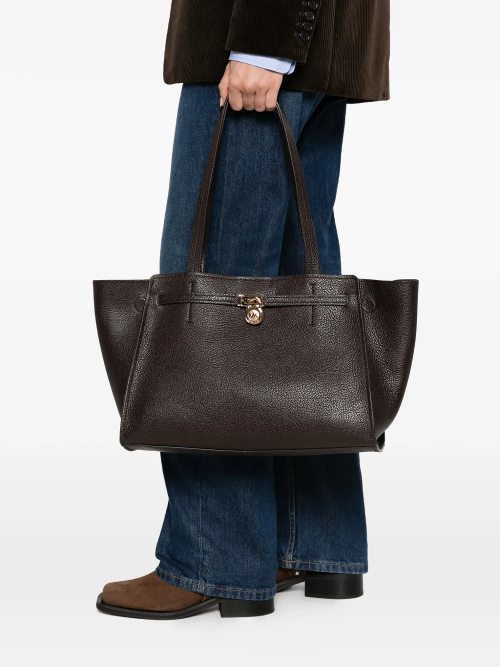 Michael Kors Hamilton shopper met logo-plakkaat Bruin