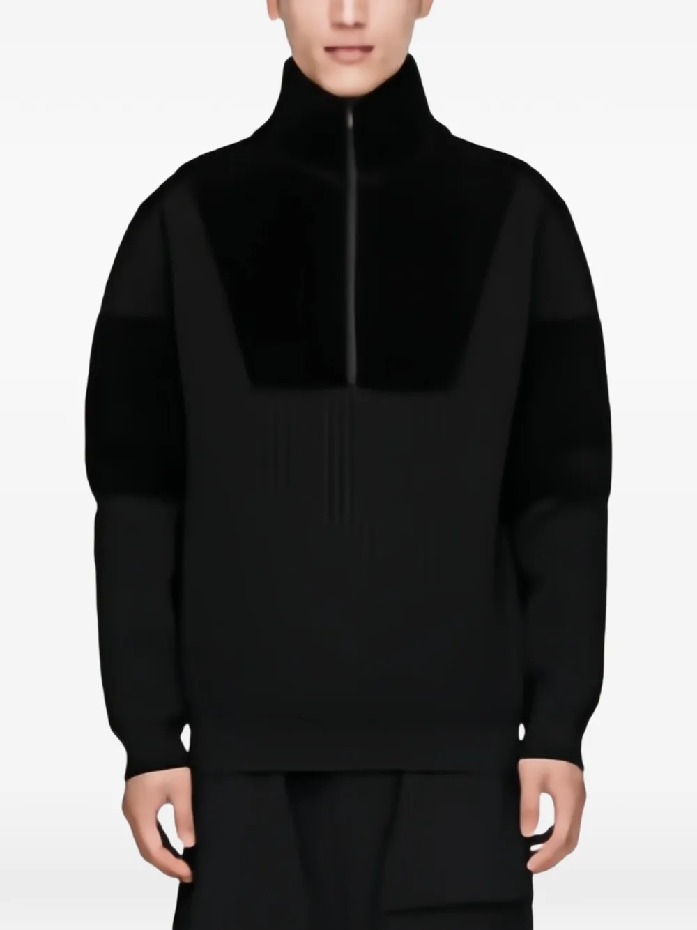 Y-3 half-zip panelled sweater