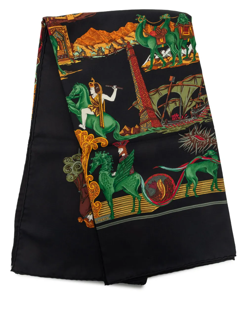 Hermès Pre-Owned 1990-2026 Au Fil de la Soie Seidenschal 90cm - Schwarz