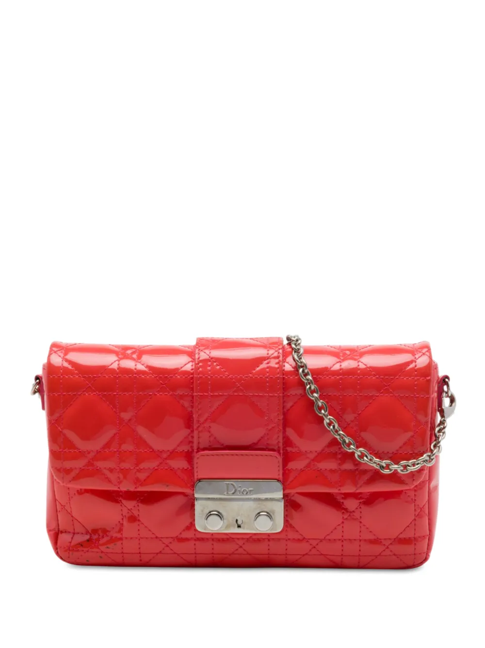 Christian Dior Pre-Owned 2012 Cannage New Lock Pouch Umhängetasche aus Lackleder - Rot