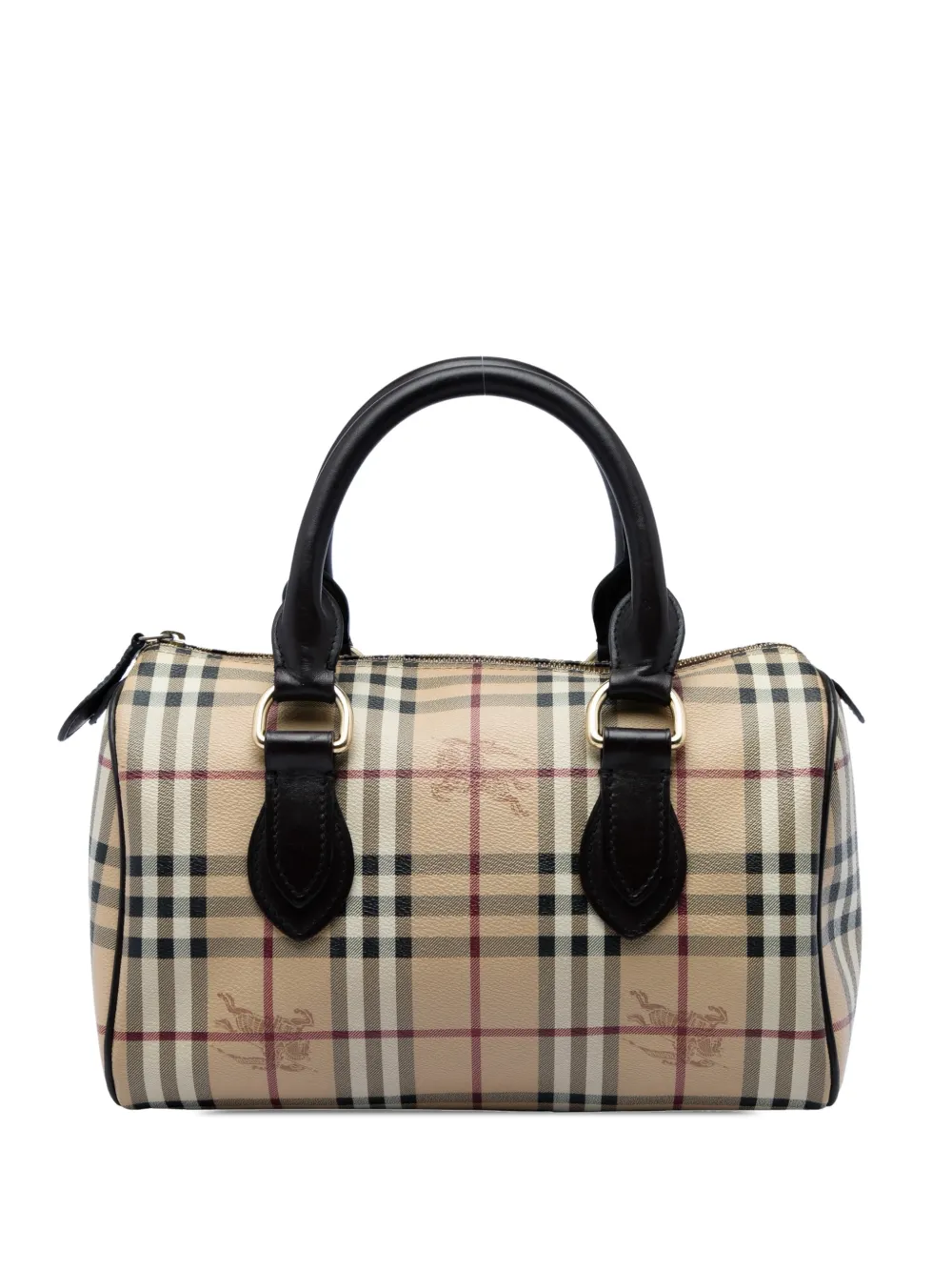 Burberry Pre-Owned sac boston enduit à motif Haymarket Check (2000-2017) - Tons neutres