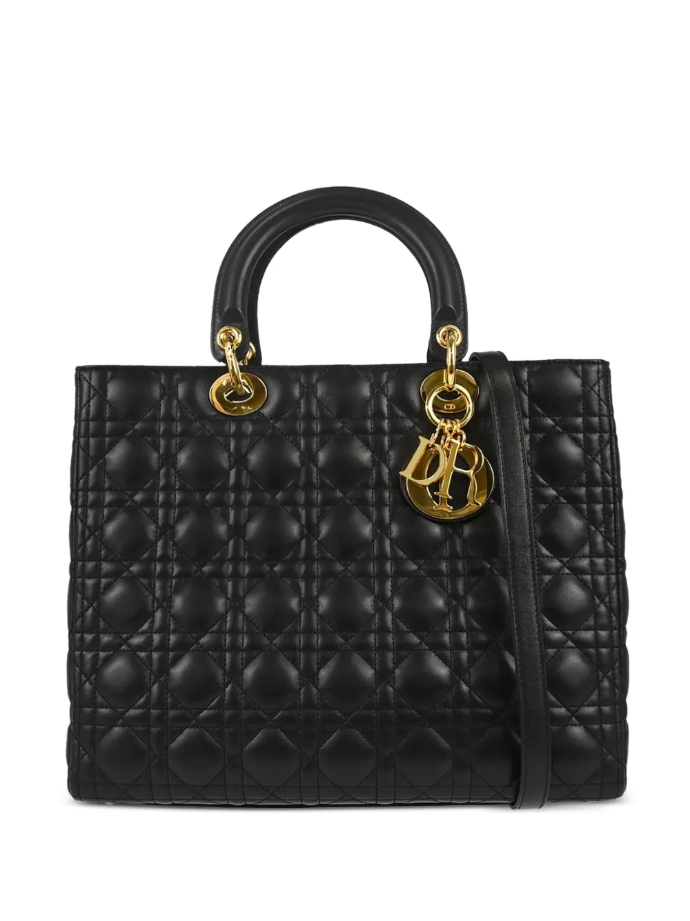Christian Dior Pre-Owned 2000 große Lady Dior Cannage Tote Bag - Schwarz