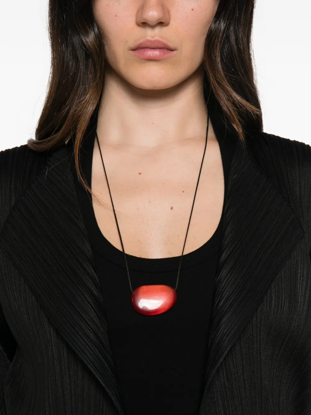 Pleats Please Issey Miyake Gelaagd jack met plissé-effect Bruin