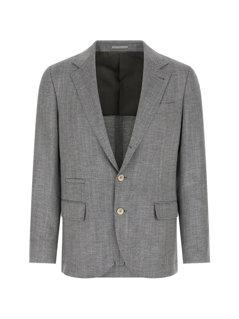 Brunello Cucinelli Wool, alpaca and silk chevron deconstructed blazer