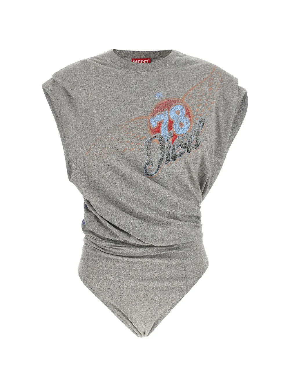 Diesel T-Noby graphic-print draped bodysuit