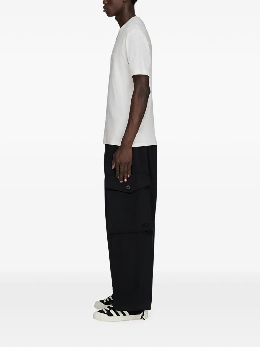 Y-3 x adidas twill cargo broek met ceintuur Zwart