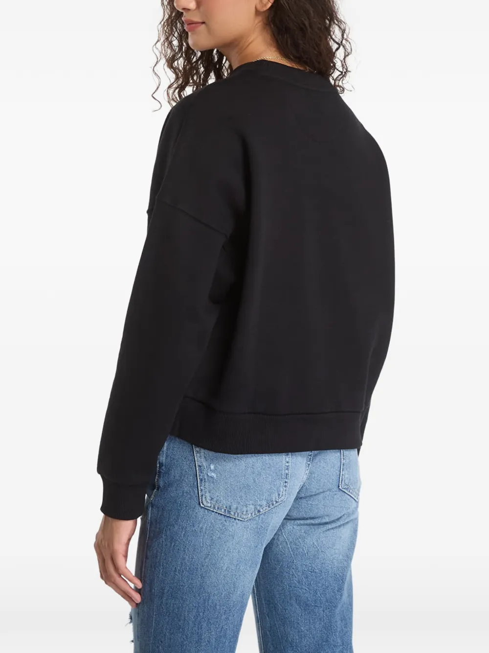GUESS USA Python sweater met driehoekige logo-print Zwart