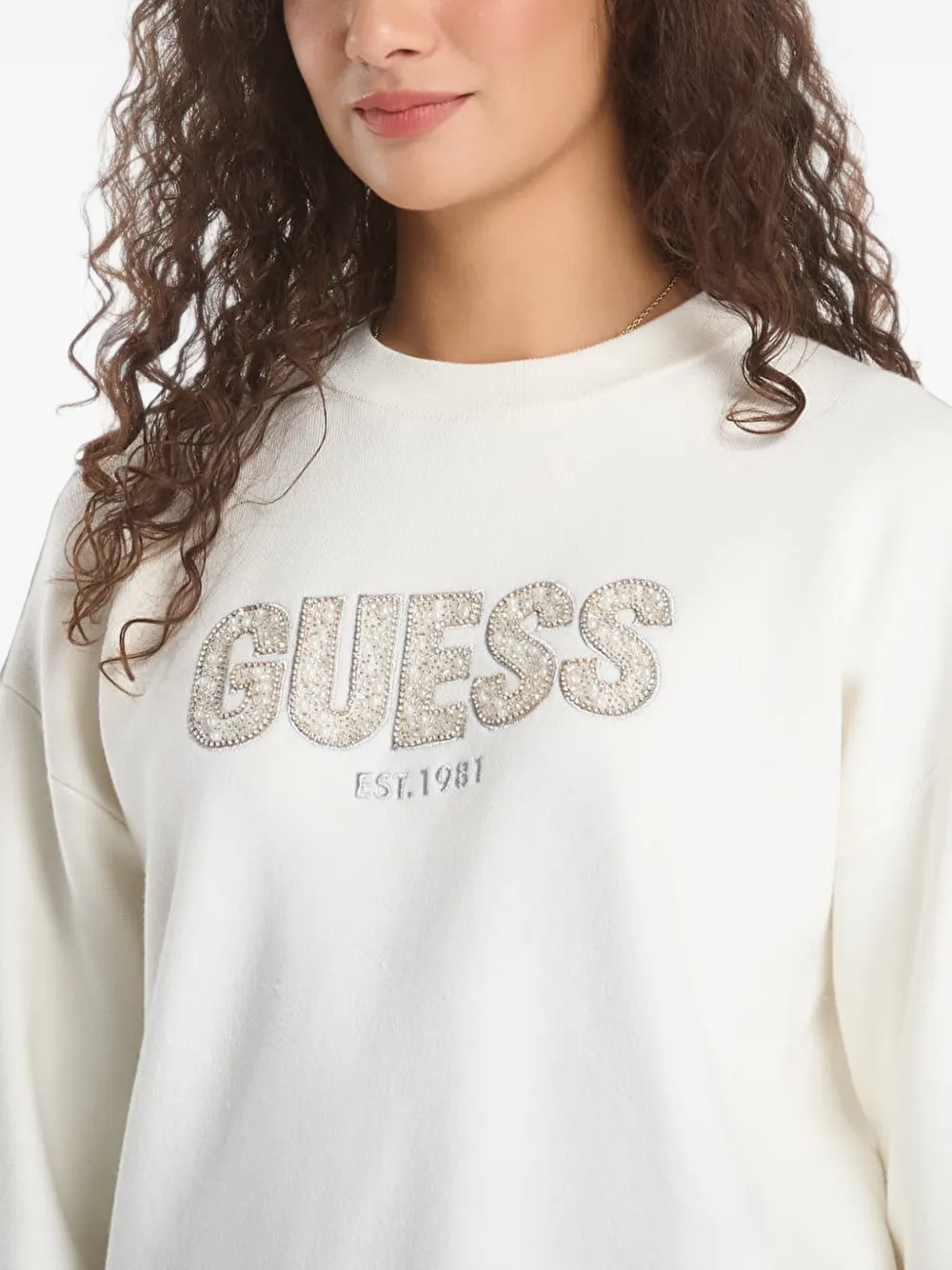 GUESS USA Sweater met logo Beige