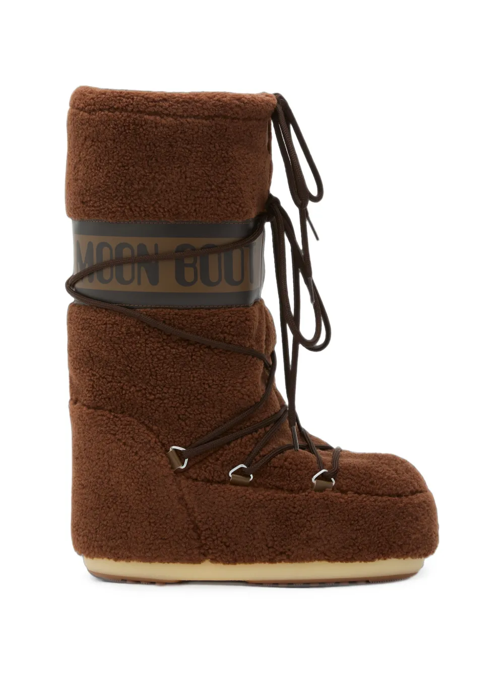 Moon Boot Icon brown fleece boots
