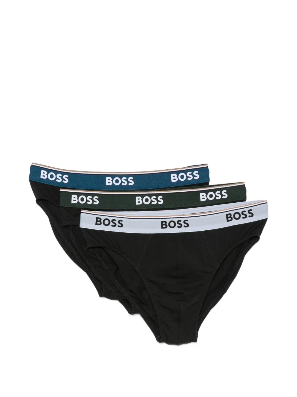 BOSS logo-waistband pack-of-three briefs set of three - Schwarz