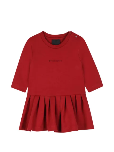 Givenchy Kids logo-embroidered pleated mini dress