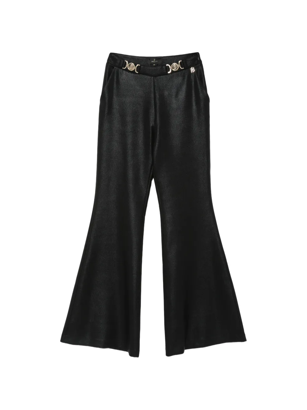 Babylone Paris logo-plaque flared trousers - Noir
