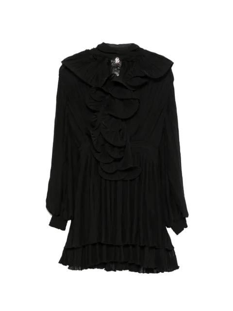 Babylone Paris ruffled pleated mini dress